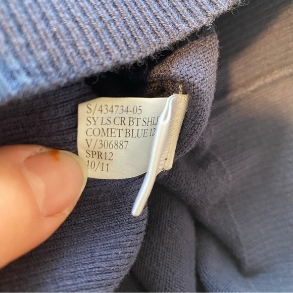 Banana Republic Comet blue 3/4 sleeve top cotton blend gold buttons accent Small - Picture 11 of 11